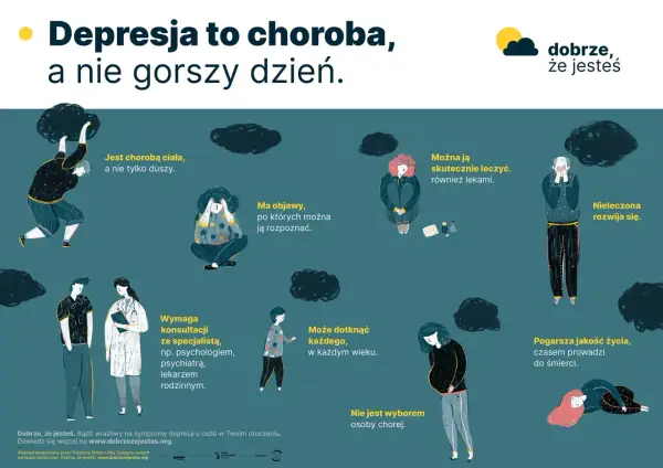 Depresja to choroba, nie gorszy dzień. Ilustracje pokazują, jak pomóc sobie i bliskim, gdy pojawią się objawy.